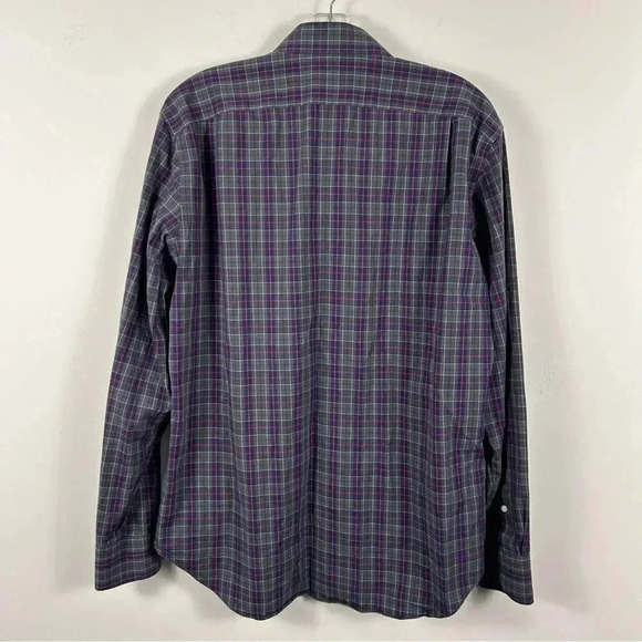 J. Crew Purple and Green Plaid Men's Shirt - Picture 2 of 8